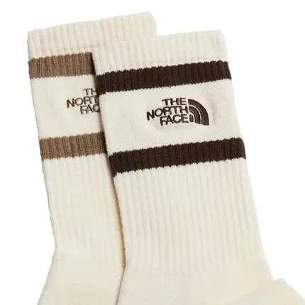 THE NORTH FACE - EVERYDAY CREW HERITAGE STRIPE SOCK -2P Raw Undyed/Dark Chestnu