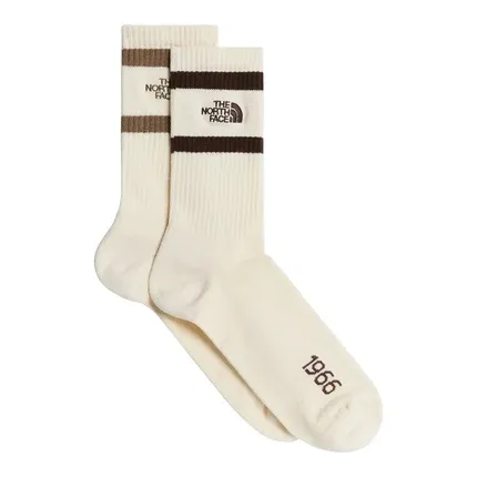 THE NORTH FACE - EVERYDAY CREW HERITAGE STRIPE SOCK -2P Raw Undyed/Dark Chestnu