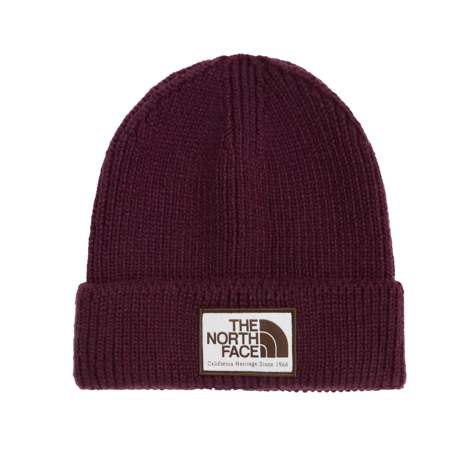 THE NORTH FACE - TNF LOGO BOX CUFFED BEANIE Deep Burgundy/Heritage