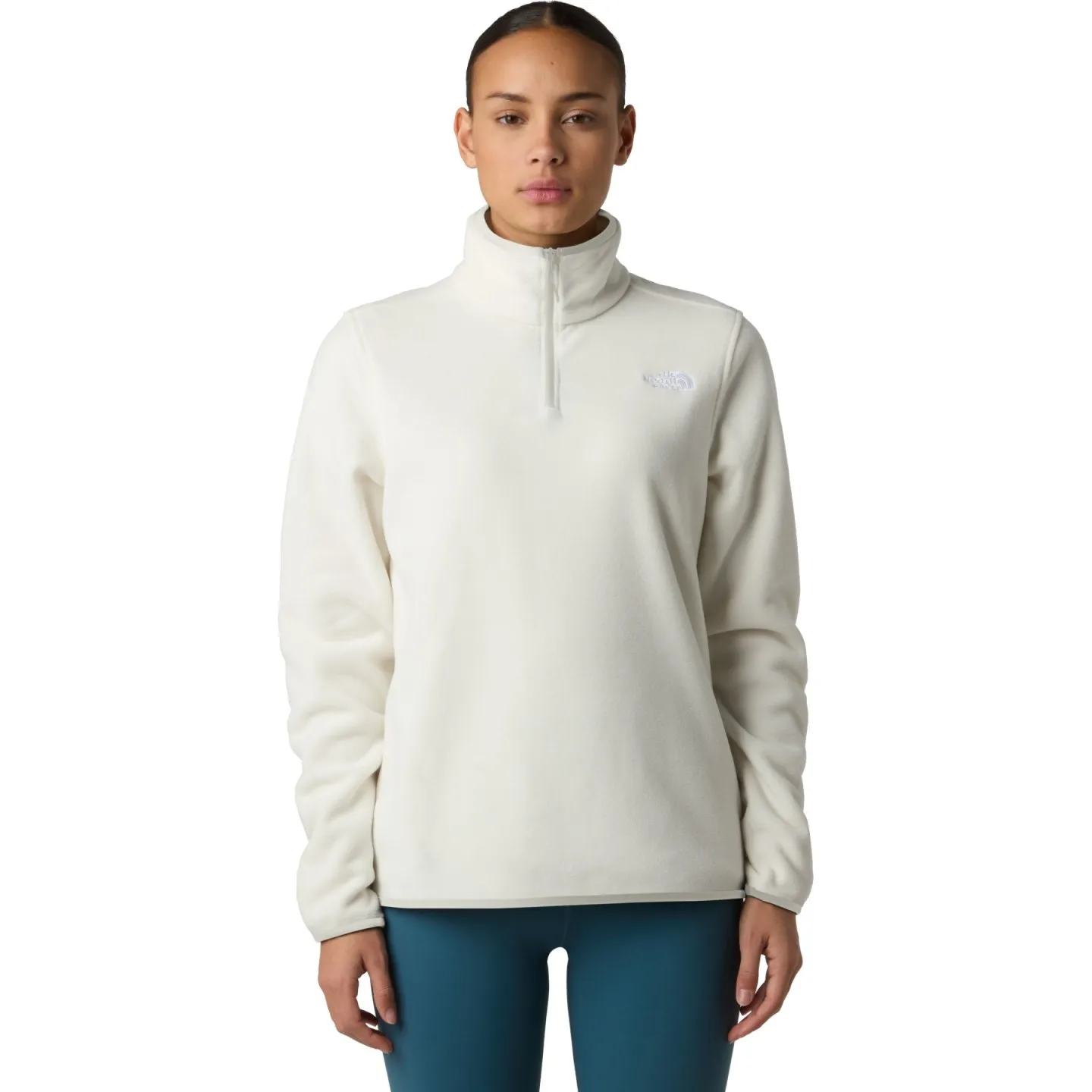 THE NORTH FACE - W GLACIER FLEECE 1/4 ZIP JACKET WHITE DUNE