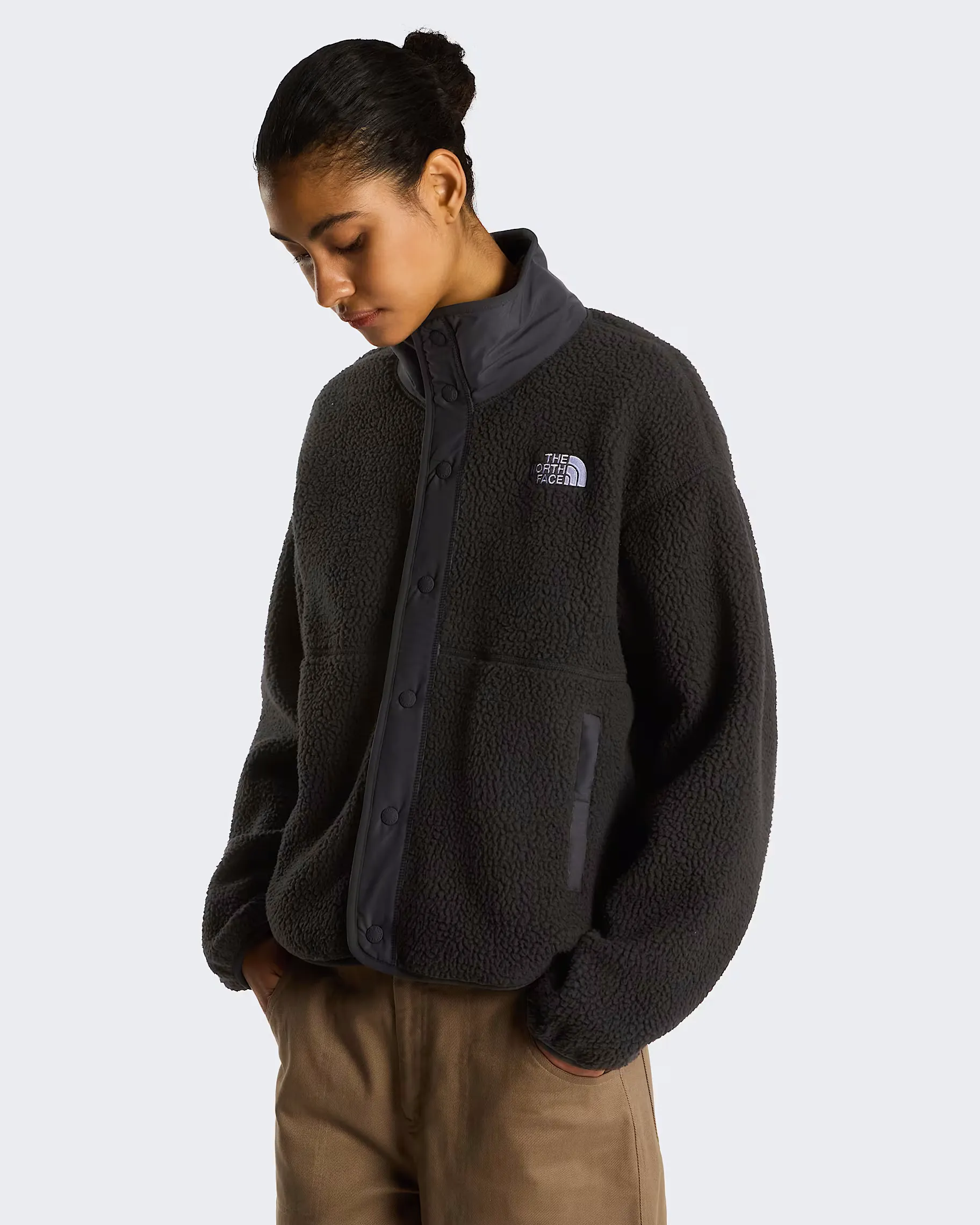 THE NORTH FACE - W CRAGMONT SNAP FRONT FLEECE JACKET TNF BLACK/ANTHRACITE GR